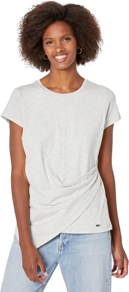 Рубашка Calvin Klein Short Sleeve w/ Drapped Angle Hem, цвет Heather Dove