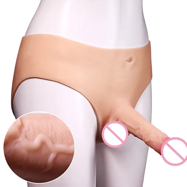 Новые Силиконовые Реалистичные трусы с фаллоимитатором для мужчин супер мягкие женские мастурбатор страпон-пенис брюки секс-игрушки для л...