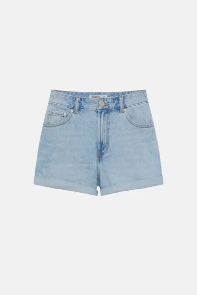 Шорты Pull&Bear High Waist Denim, голубой