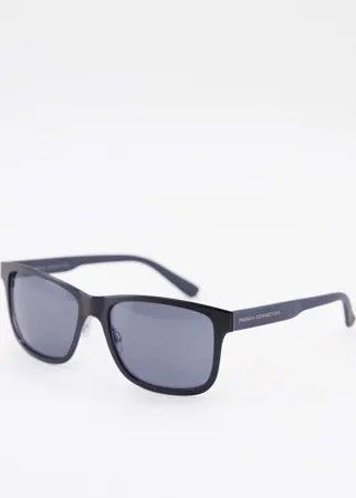 Солнцезащитные очки с квадратными линзами в стиле ретро French Connection-Черный