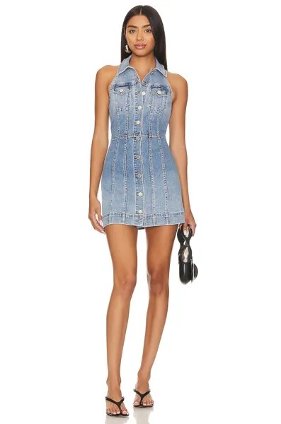 Платье мини Alice + Olivia Kendall Denim, цвет Ivy Blue