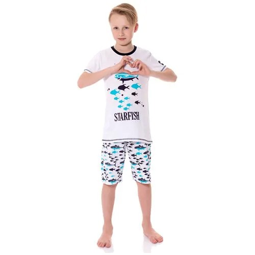 Пижама N.O.A. 11471-1 для мальчика, цвет белый, размер 134