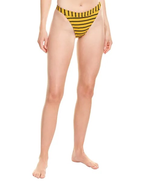 Низ бикини The Bella в однотонную полоску Solid & Striped, желтый