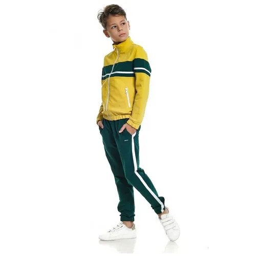 Комплект одежды Mini Maxi, толстовка и брюки, спортивный стиль, размер 128, горчичный