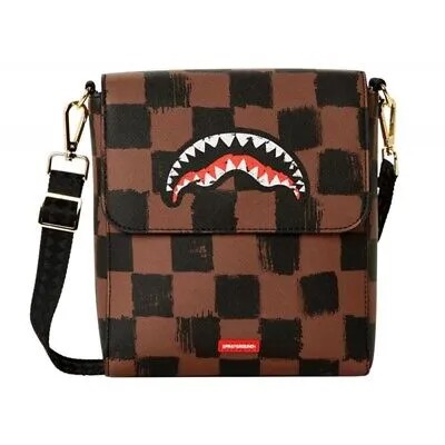 Сумка через плечо SPRAYGROUND Shark IN Paris Painted Messenger Brown E2023