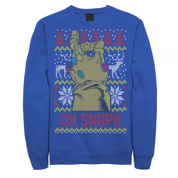 Мужской Танос Oh Snap!! Ugly Christmas Sweater Флисовый пуловер с графическим рисунком Marvel