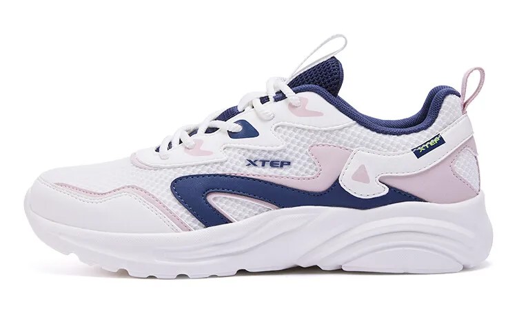 Кроссовки XTEP Lifestyle Shoes Women's Low-top Sail White/light Pink/dark Purple, белый/фиолетовый