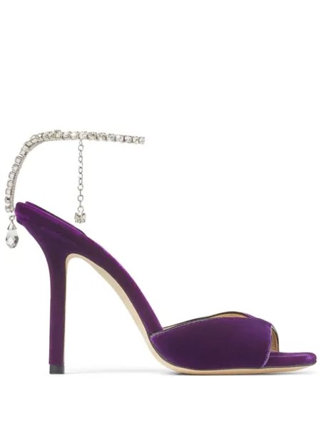 Jimmy Choo босоножки Saeda 100 с кристаллами, фиолетовый