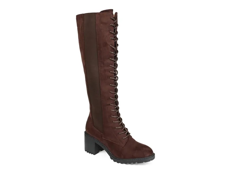 Ботинки широкие Journee Collection Jenicca до икры, коричневый