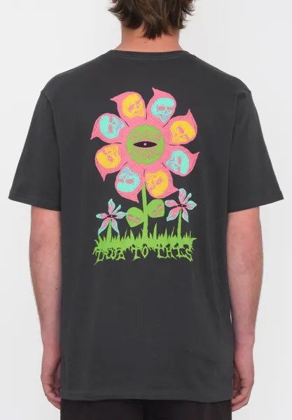 Футболка с принтом FLOWER BUDZ FTY SST Volcom, цвет stealth