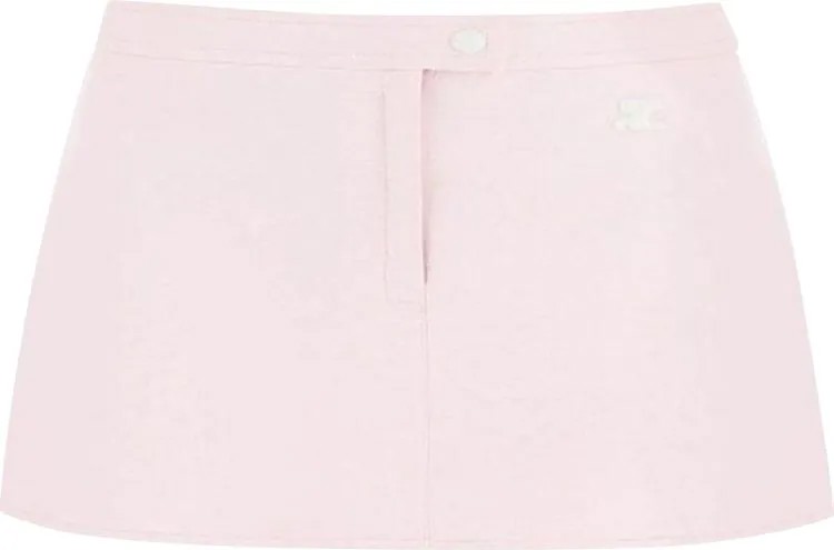 Юбка Courrèges Vinyl Mini Skirt 'Pale Pink', розовый