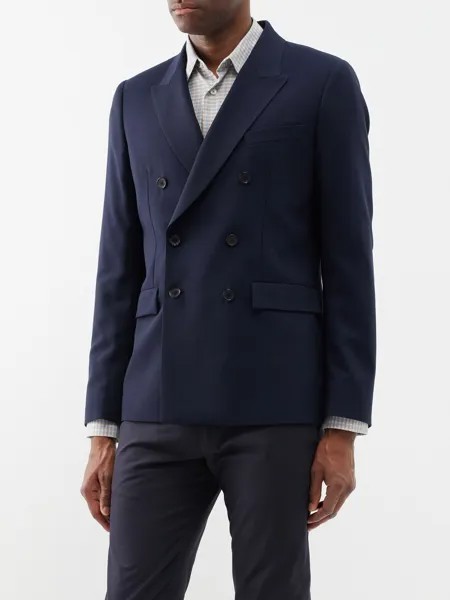 Двубортный пиджак из шерсти Paul Smith, синий