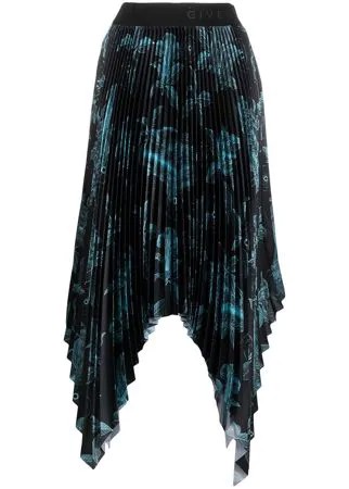 Givenchy плиссированная юбка с цветочным принтом
