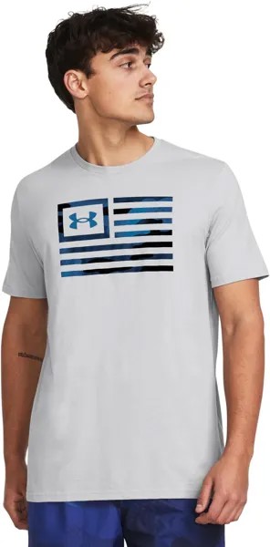 Футболка Under Armour Freedom Flag Printed T-Shirt, цвет Mod Gray/Photon Blue