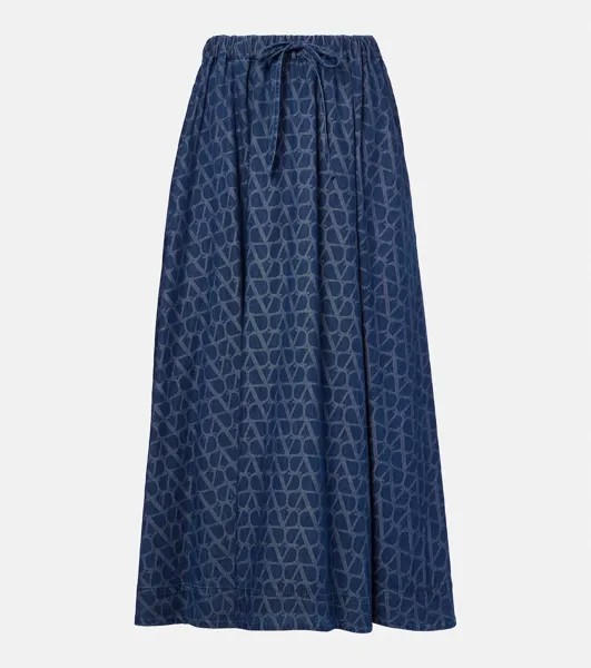Джинсовая юбка миди Toile Iconographe Valentino, синий