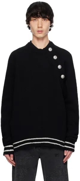 Черный свитер с рукавами реглан Balmain