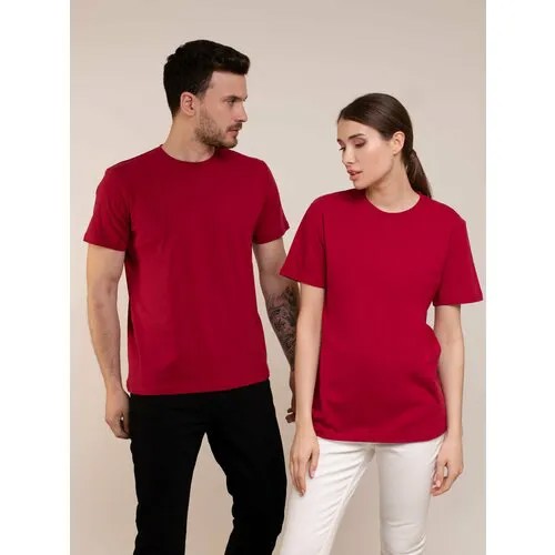 Футболка Uzcotton футболка мужская UZCOTTON однотонная базовая хлопковая, размер 44-46\S, бордовый