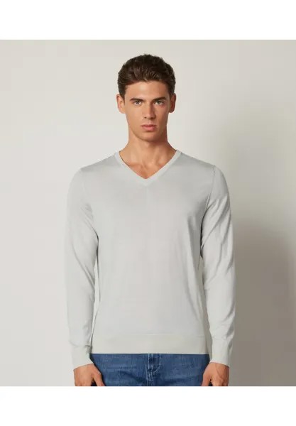 Джемпер ULTRAFINE V-NECK Falconeri, светло-серый пестрый