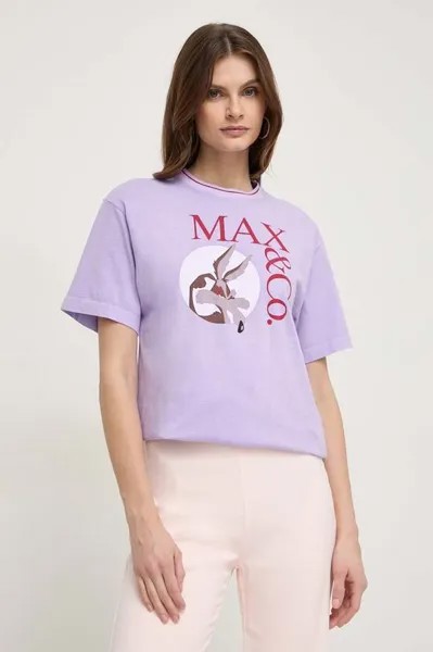 МАКС&Ко. футболка из хлопка x CHUFY Max&Co., фиолетовый
