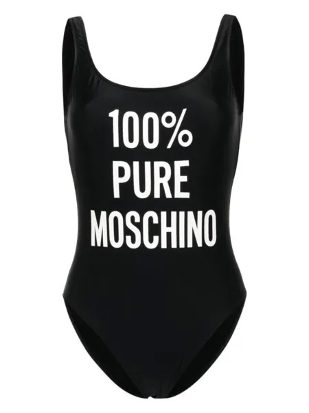 Moschino купальник с логотипом, черный