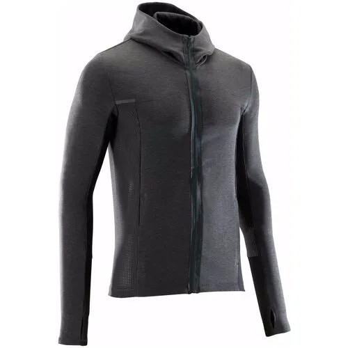 Куртка для бега RUN WARM+ с карманом для смартфона мужская, размер: S, цвет: Угольный Серый KALENJI Х Decathlon
