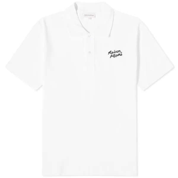 Поло Maison Kitsune Handwriting Comfort, цвет White & Black