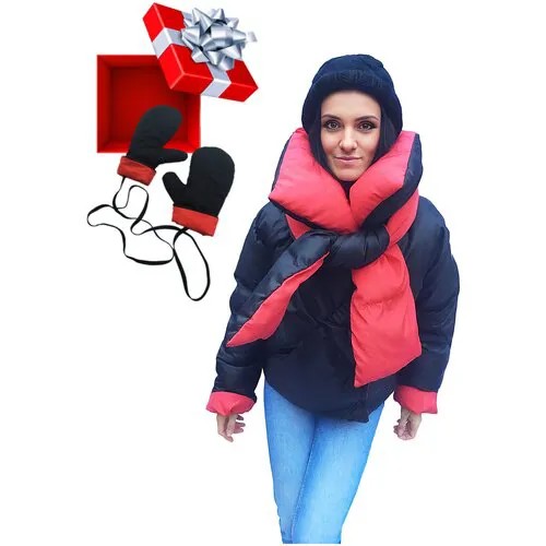 Шарф стеганный Linkkorn. Nevermore Mini + Варежки в подарок