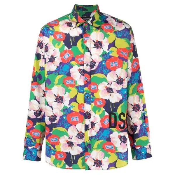 Футболка floral-print shirt Dsquared2, мультиколор