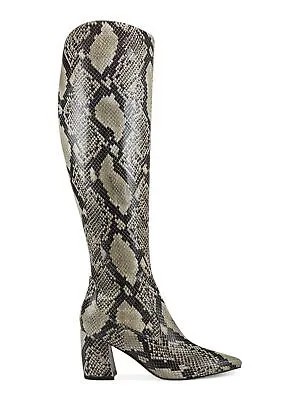 MARC FISHER Женские бежевые классические ботинки на молнии с животным принтом на блочном каблуке 6