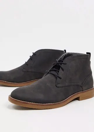 Серые кожаные ботинки чукка Burton Menswear-Серый
