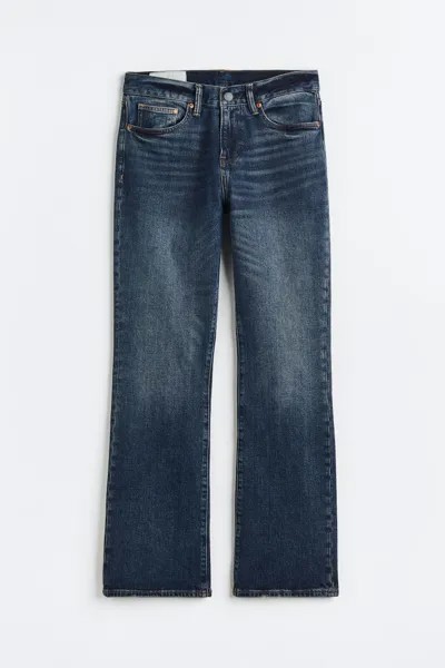 Узкие расклешенные джинсы H&M, темно-синий деним