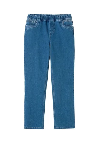 Прямые джинсы со вставкой из силовой сетки sheego, цвет Blue Denim
