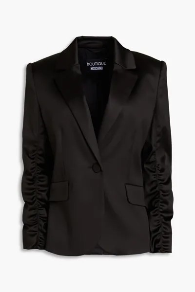 Атласный пиджак со сборками Boutique Moschino, черный