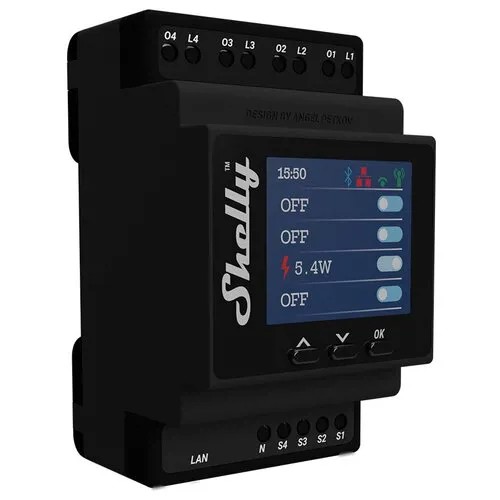 Четырехканальное Wi-Fi реле Shelly PRO 4PM с функцией измерения мощности