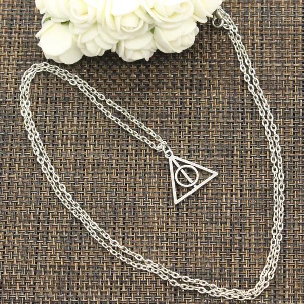 Новое модное ожерелье Hallow Deathly 22x21mm Серебряный цвет Подвески Короткие Длинные Женщины Мужчины Колар Подарок Ювелирные изделия Чокер