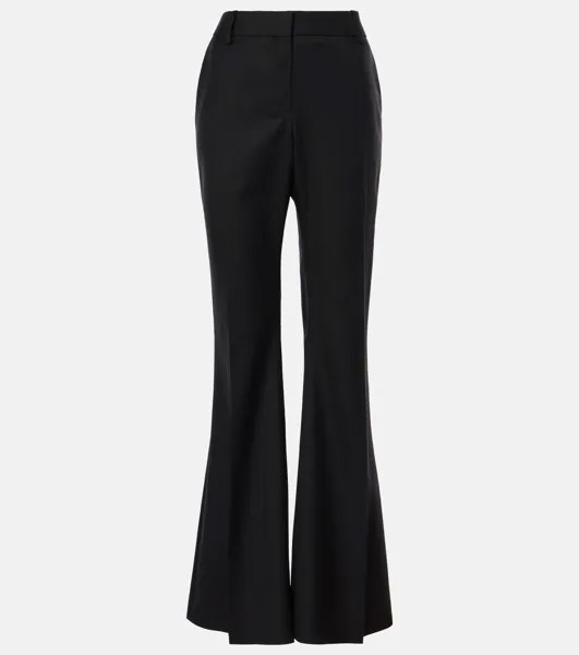 Расклешенные брюки из шерстяного габардина Nina Ricci, черный