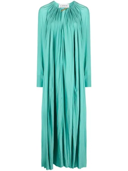 Lanvin платье макси со сборками, зеленый