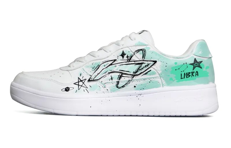 Кроссовки LINING Pontoon Boats Skateboarding Shoes Women's Low-top White/Green, белый