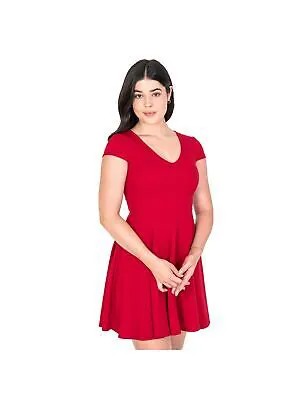 B DARLIN Женское красное короткое платье с V-образным вырезом на спине и галстуком с коротким рукавом для подростков 1\2