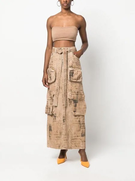 Женская камуфляжная юбка с завышенной талией, длинная юбка высокого качества, бюстгальтер траф, y2k, лето 2023