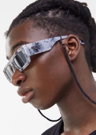 Квадратные солнцезащитные очки серого цвета с мраморным принтом Bershka-Серый