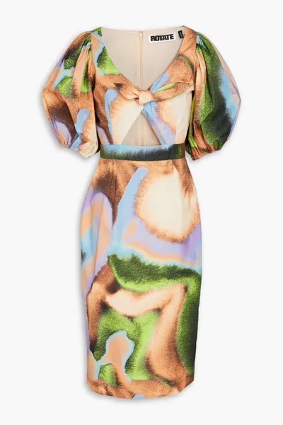 Платье миди Cara из органического хлопка и поплина с вырезами Rotate Birger Christensen, многоцветный