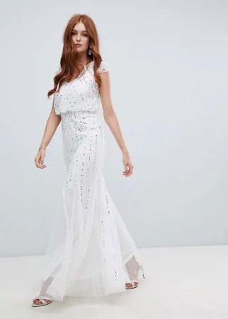 Декорированное свадебное платье 2 в 1 цвета слоновой кости Amelia Rose-Белый