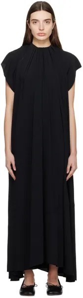 Черное асимметричное платье-макси Mm6 Maison Margiela