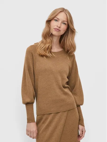 Пуловер свободного кроя Vila, коричневый