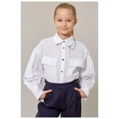 Школьная блуза Colabear, размер 130, белый