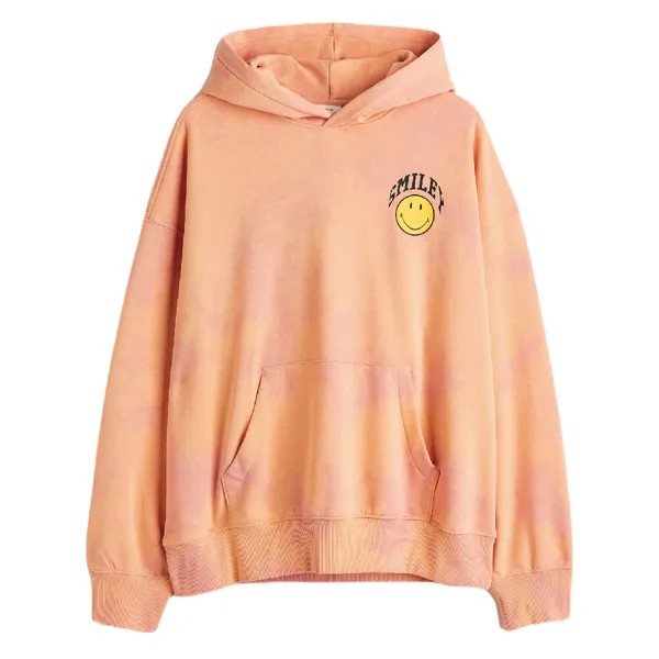 Худи H&M Smiley Oversized Fit Printed, желтый/оранжевый
