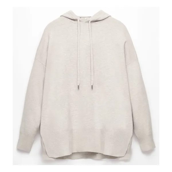 Худи Oysho Knit Oversized, серовато-белый