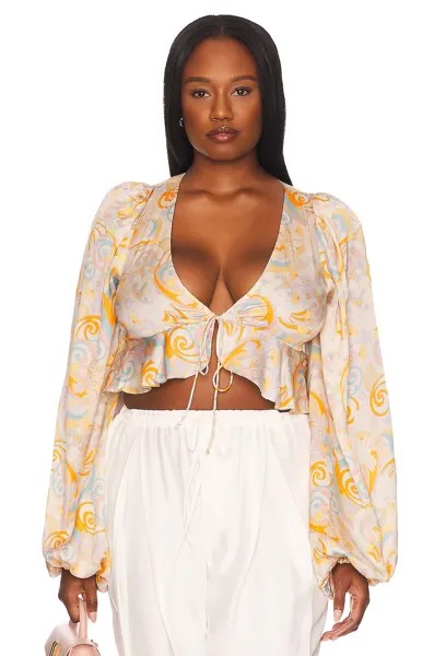 Топ For Love & Lemons Marcia Crop, желтый