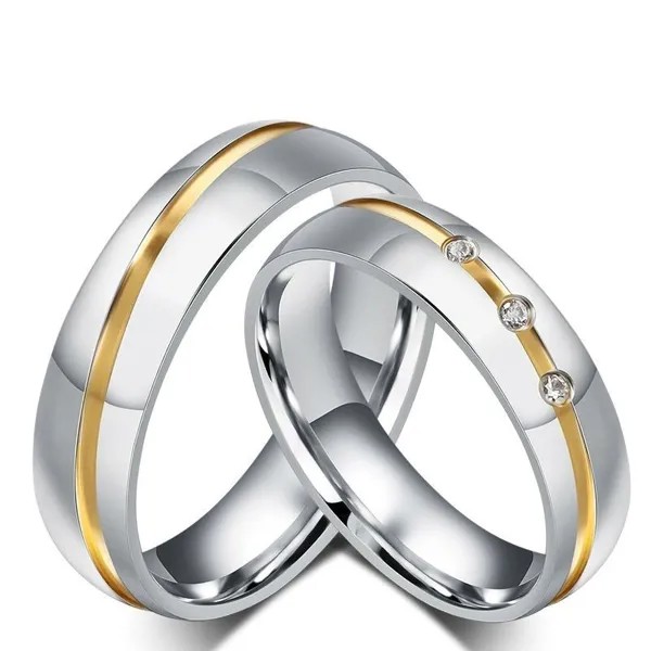 1PC Элегантное кольцо для пары Уникальная помолвка Вечность Обещание Свадьба Любовник Очарование Кольца Аксессуары